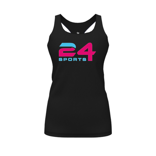 [FT0TRBBK-FYS-LOGO1] Decker Racerback Tank Top (Female Youth S, Black)