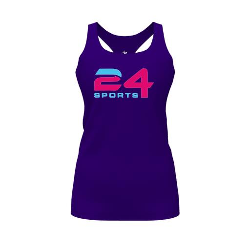 [FT0TRBPP-FYS-LOGO1] Decker Racerback Tank Top (Female Youth S, Purple)