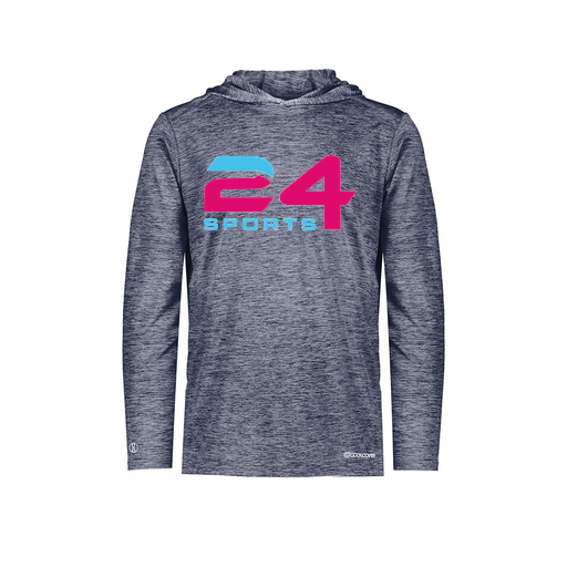 [FOLHCGNV-AS-LOGO1] Decker Men's Charge Hoodie (Adult S, Navy)