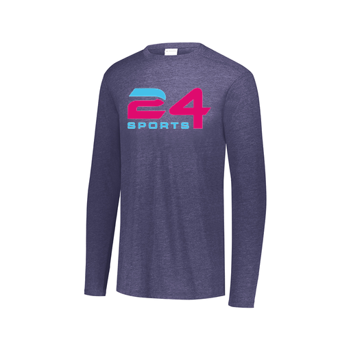 [FTLCUBNV-AXS-LOGO1] Decker Men's Tri-Blend T-Shirt - Long Sleeve (Adult XS, Navy)