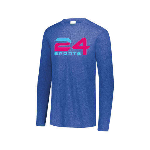 [FTLCUBRY-AXS-LOGO1] Decker Men's Tri-Blend T-Shirt - Long Sleeve (Adult XS, Royal)
