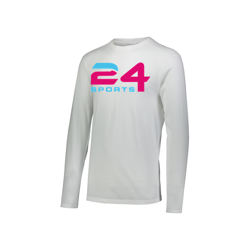 [FTLCUBWH-YS-LOGO1] Decker Youth Tri-Blend T-Shirt - Long Sleeve (Youth S, White)