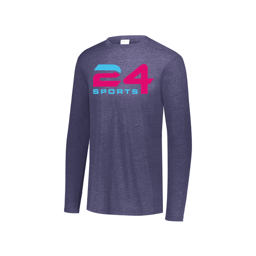 [FTLCUBNV-YS-LOGO1] Decker Youth Tri-Blend T-Shirt - Long Sleeve (Youth S, Navy)