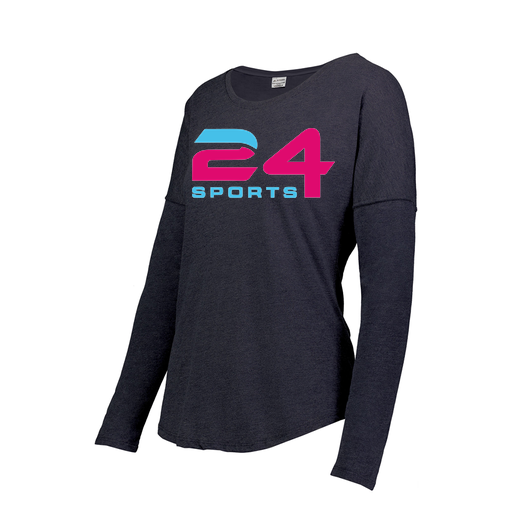 [FTLCUBNV-FAXS-LOGO1] Decker Women's Tri-Blend T-Shirt - Long Sleeve (Female Adult XS, Navy)