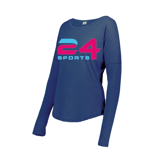 [FTLCUBRY-FAXS-LOGO1] Decker Women's Tri-Blend T-Shirt - Long Sleeve (Female Adult XS, Royal)