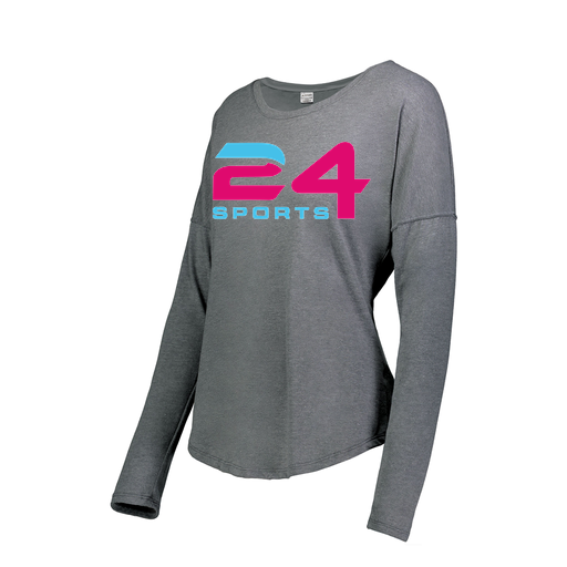 [FTLCUBGY-FAXS-LOGO1] Decker Women's Tri-Blend T-Shirt - Long Sleeve (Female Adult XS, Gray)